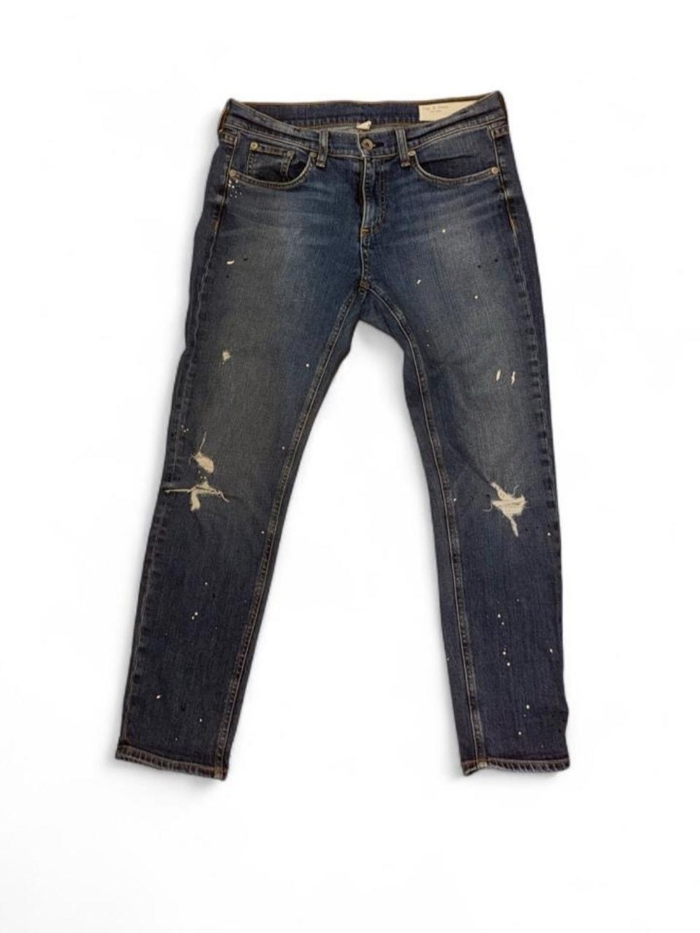 Rag and Bone Slim Fit Dark Blue Distressed women’s Dre capri Jeans